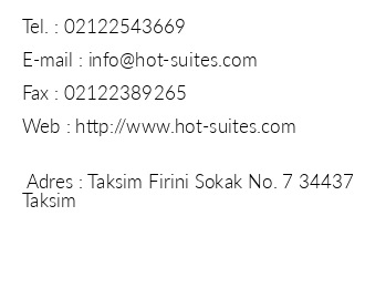 Taksim Square Hot Residence iletiim bilgileri